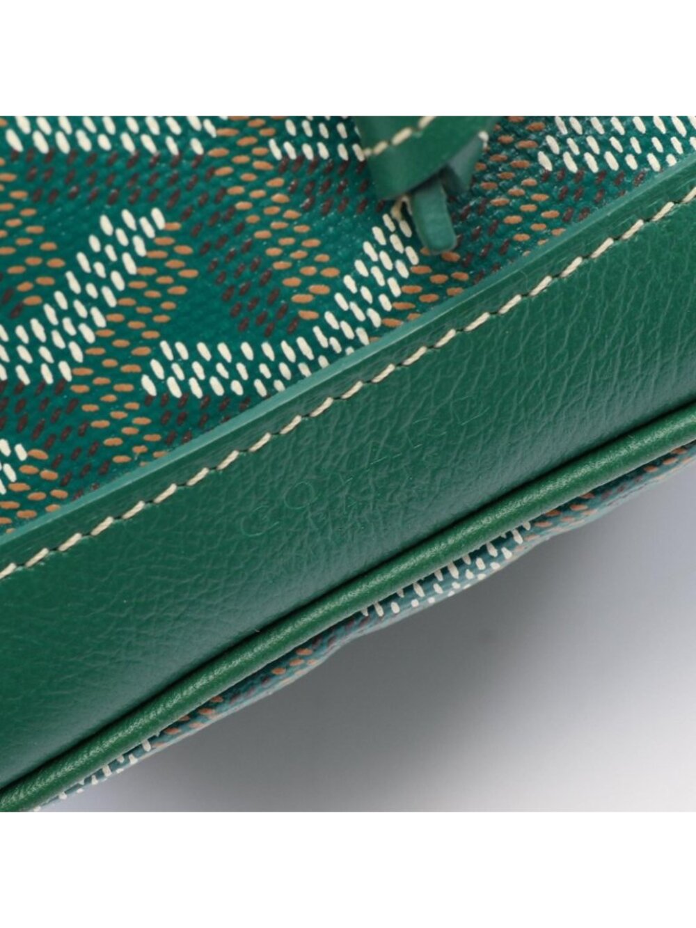Goyard Petit Flo Mini Bag 2-Way Green White Brown Leather - Picture 4 of 6